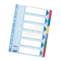 Esselte 6 Tabs Paper Colour Mylar Divider 6級紙質顏色索引分類