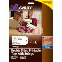 Avery 980006 C32300 Inkjet 雙面印刷行李牌連繩